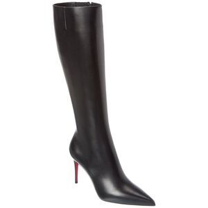 Christian Louboutin Kate Botta 85 Leather Knee-High Boot, Black